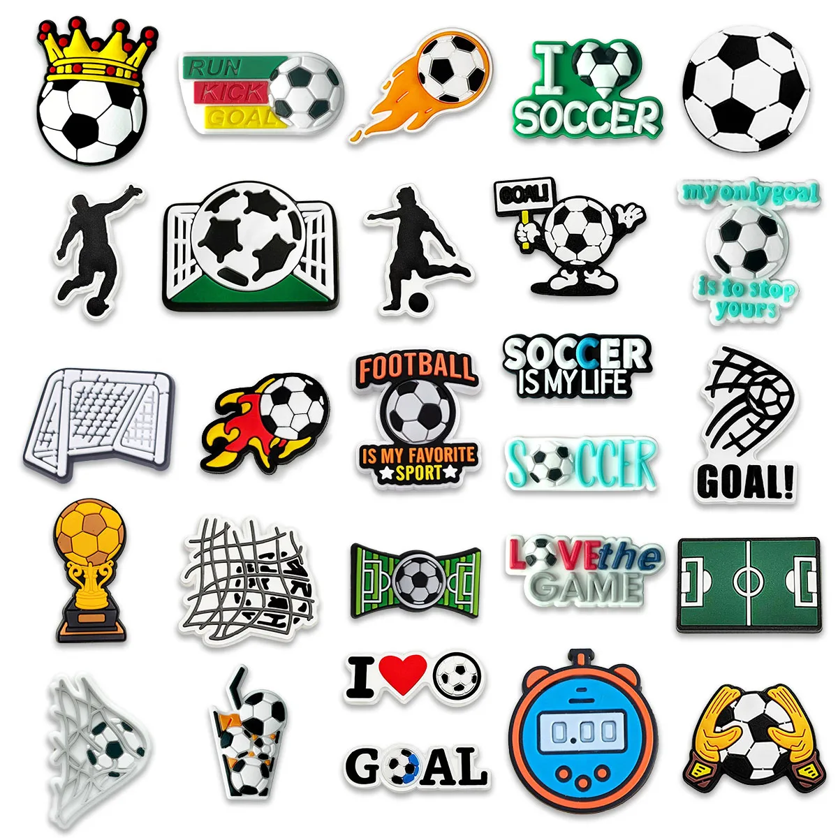 27Pcs 2026 Soccer Ball Shoe Charms for Crocs, Sports Soccer Shoe Charms Accessories Pack, Cute Decorations for sports fans