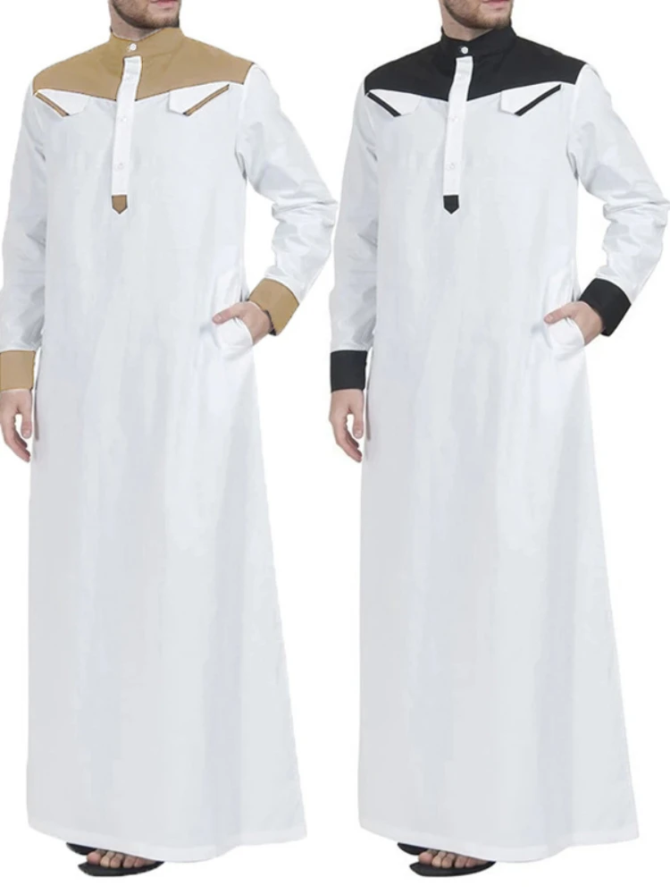 

Muslim Men Jubba Thobe Islamic Clothing Ramadan Mens Moroccan Kaftan Robe Saudi Musulman Abaya Caftan Jubah Dubai Arab Dresses