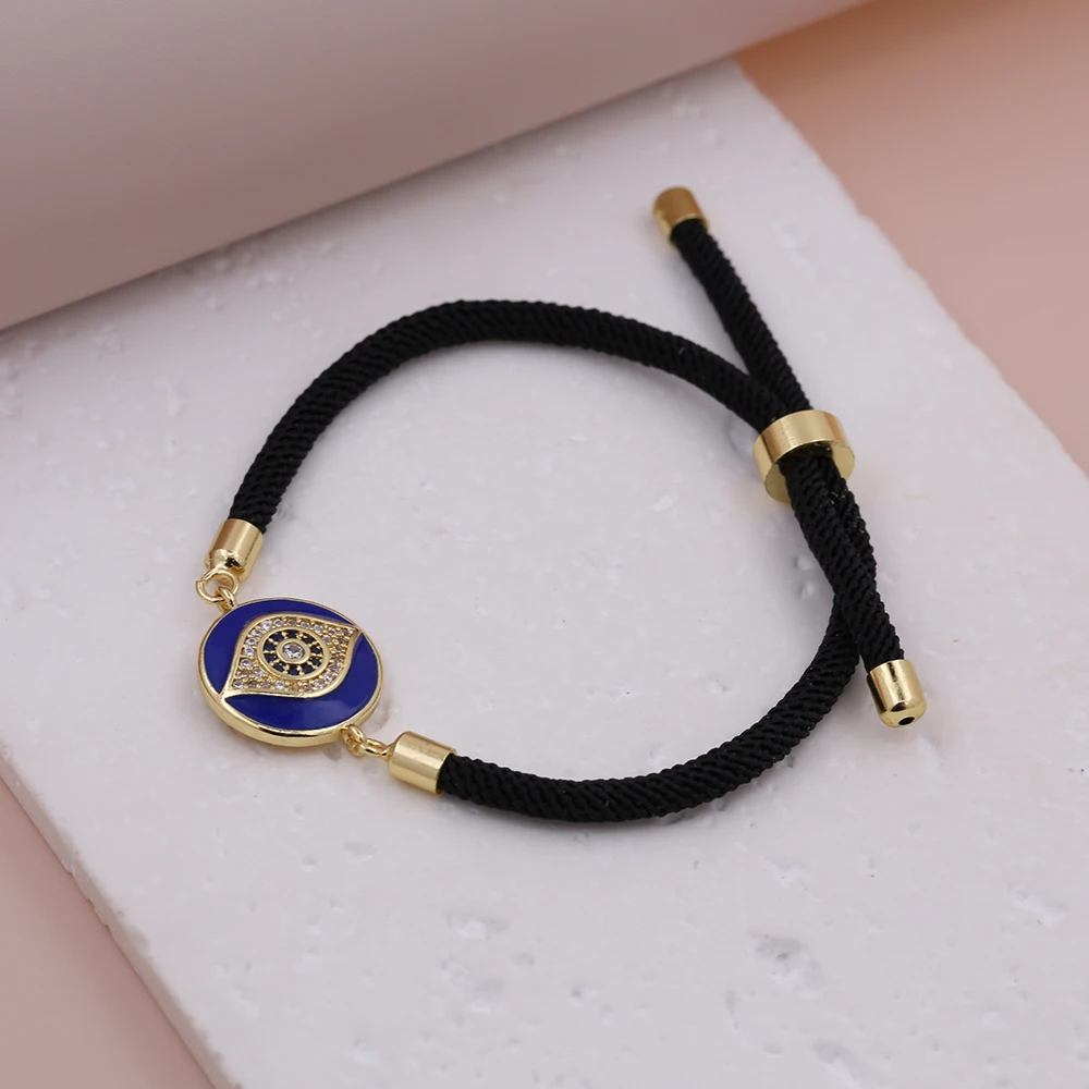 Schwarze Mode Boutique rundes Armband Charm Armband Frauen verstellbare Schnur Armband wesentliche