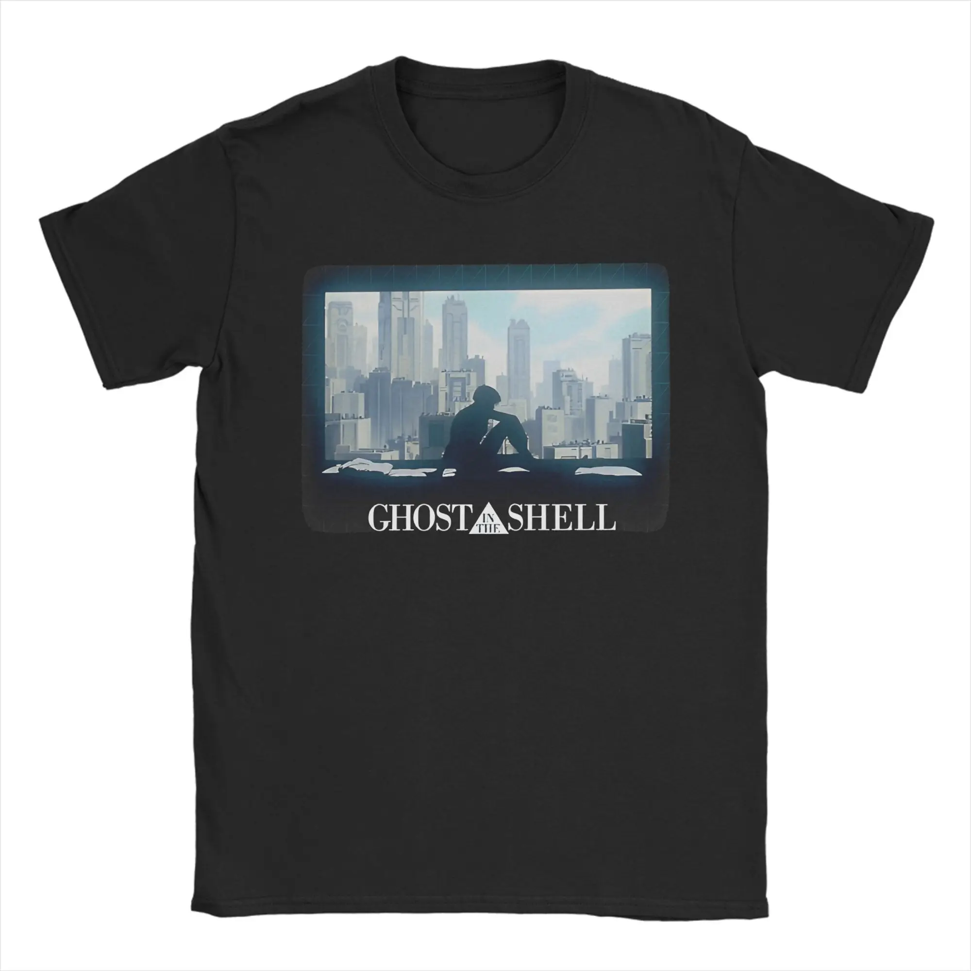 Ghost in the Shell Men's T Shirts  Vintage Tee Shirt Short Sleeve Crew Neck T-Shirt Pure Cotton New Arrival Tops