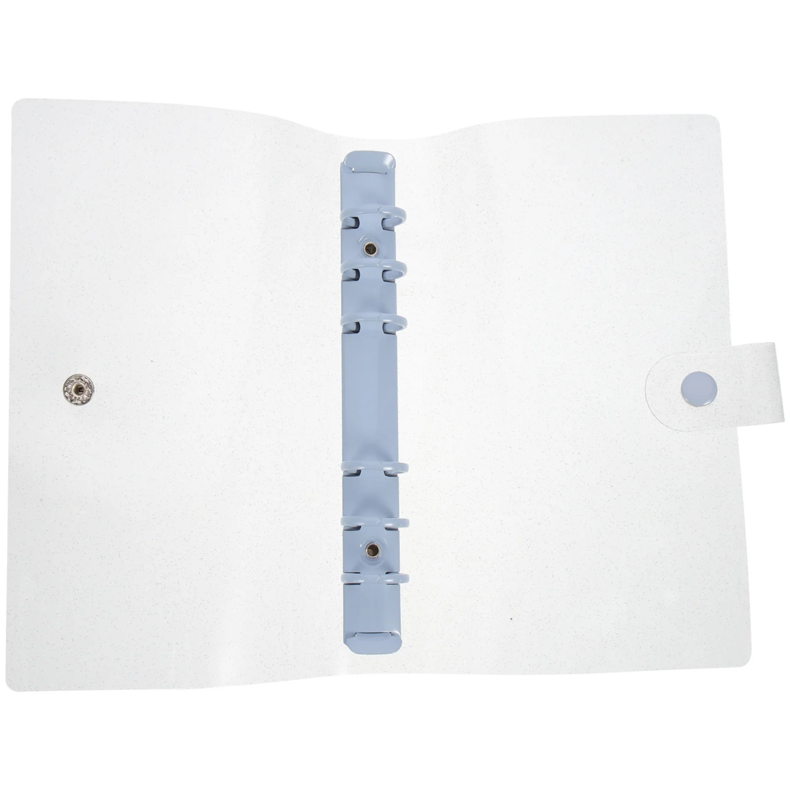 غطاء مجلد بستة فتحات مقاس A6، غطاء دفتر ملاحظات شفاف قابل لإعادة الملء، زر قفل، مجلد مستندات، منظم مكتب المدرسة #5