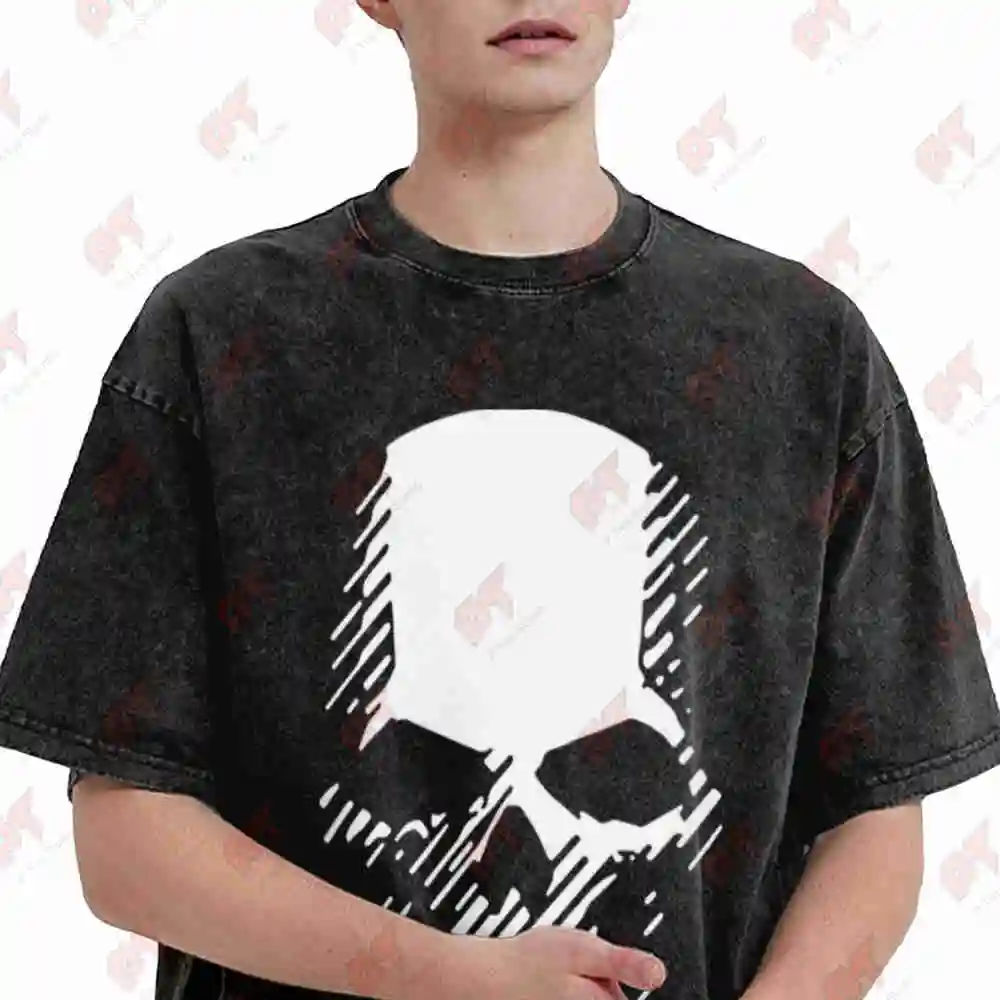 Tom Clancy's Recon Skull Logo Vintage Washed Tee Pure Cotton T-Shirt