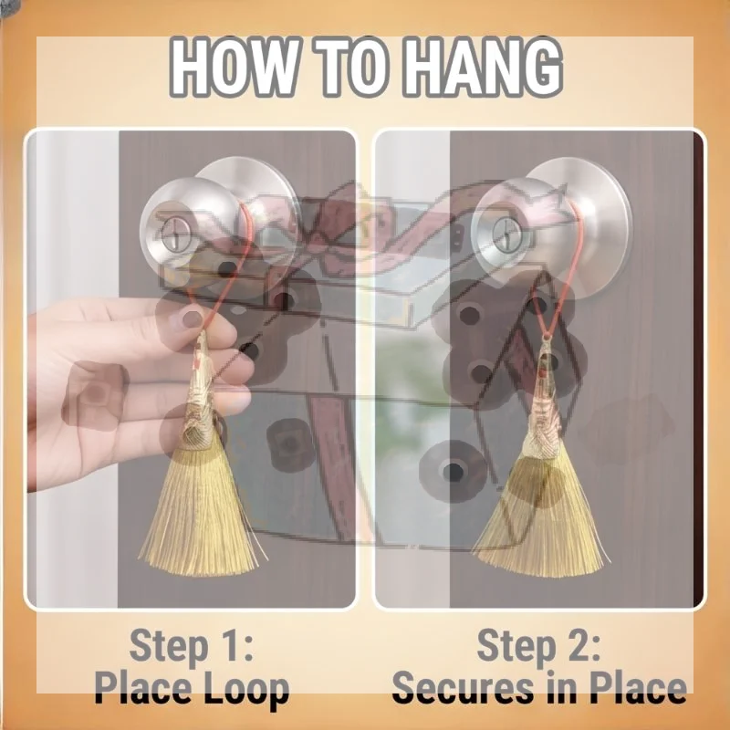 【CC】10Pcs Magic Golden With Tassels, Feng Shui Wealth Attraction & Housewarming Gift, Bohemian Good Luck Enhancer Decor
