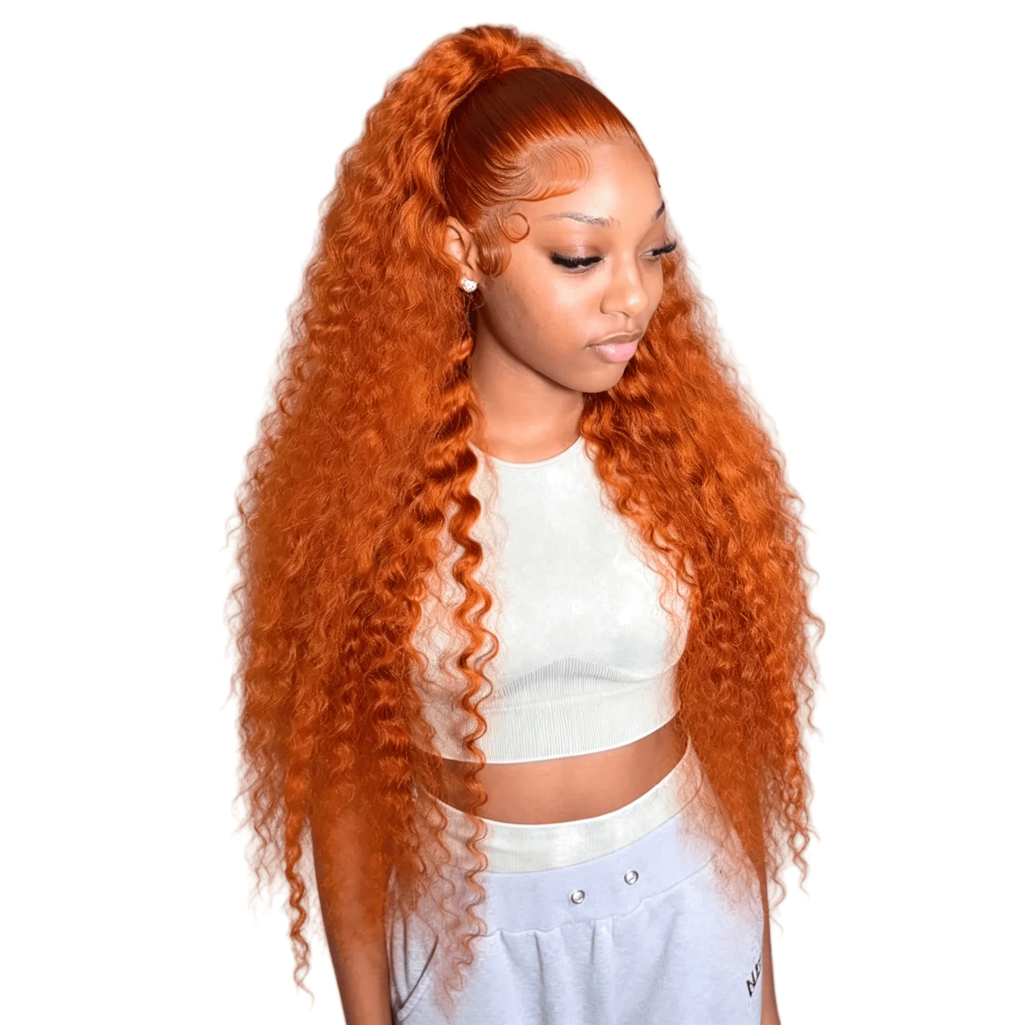 

Парик с имитацией глубоких волн 250% Ginger Orange, с прозрачной кружевной основой 13x6 и 13x4, предварительно сформированный, из натуральных волос, для женщин, 34-36 дюймов