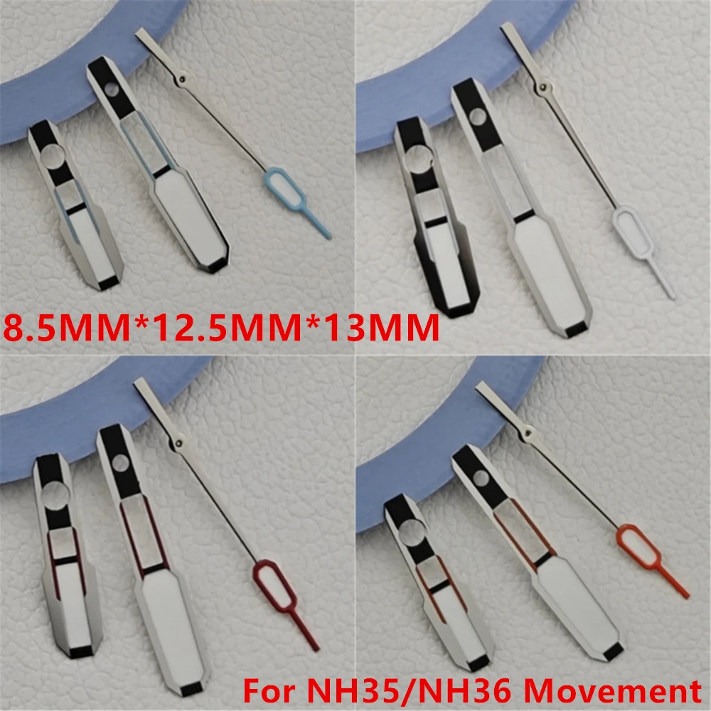 NH35 Pointer Modification Mechanical Watch hands Green Luminous NH36 Pointer Diving Watch Accessory Size 13mm sliver hand