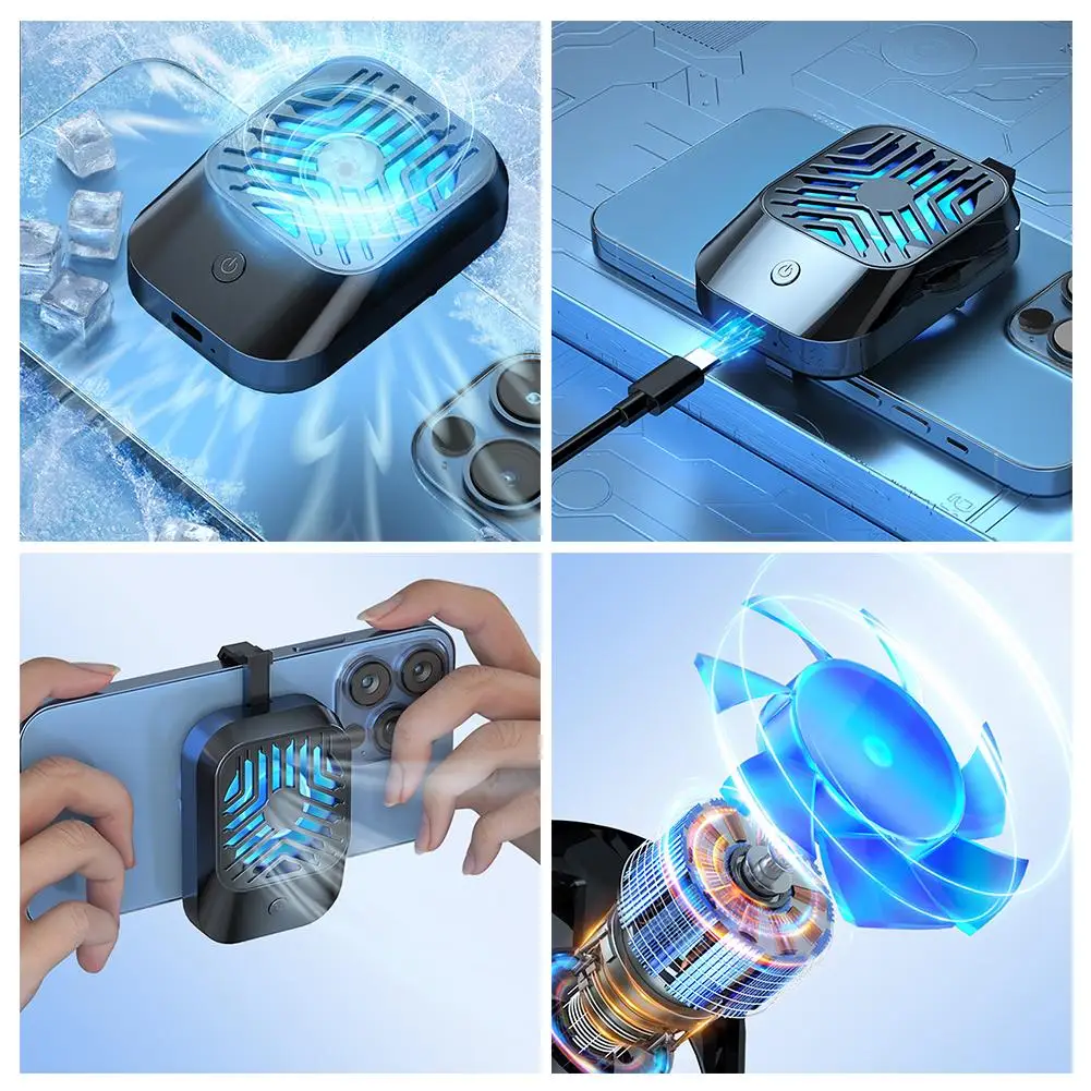 Hurricane Mobile Phone Radiator Portable Compact Fast Clip-on Tablet Cooling Cooling Phone Universal Mobile Back Artifact G8D5