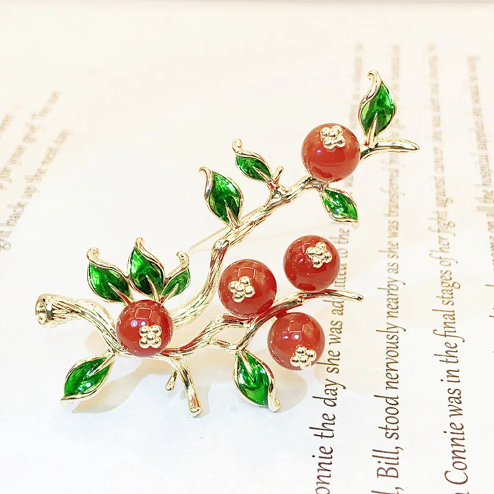 Spilla Accessori Tema frutta per donna Scialle Cerimonia di laurea Accessorio Abiti Corpetto da sposa in rame