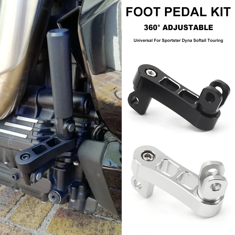 

Universal For Sportster Dyna Softail Touring New 360° Adjustable Passenger Footpegs Mount Kit Foot Peg Clamp Extensions Bracket