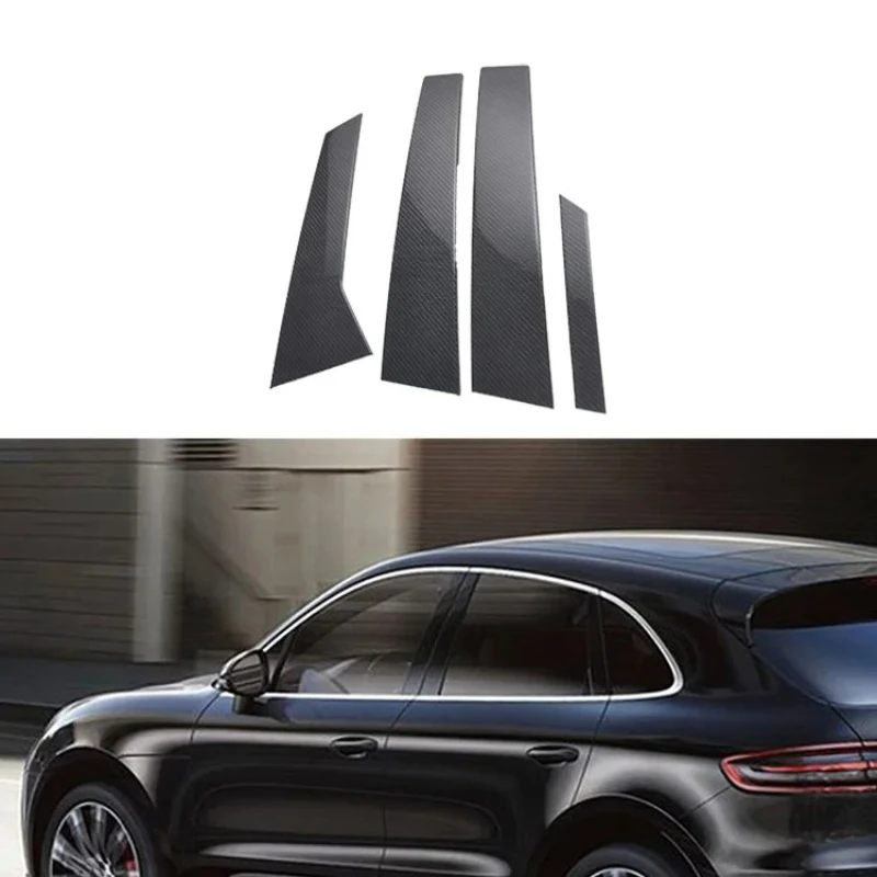 

For Porsche Macan Real Dry Carbon Fiber 2014-2021 Exterior Decoration Window B-pillar C-pillar Cover Modification Accessories