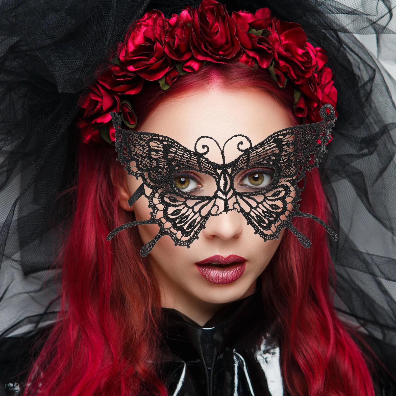 

4Pcs Butterfly Lace Masks for Women Elegant Half Face Masquerade Mask Lightweight Comfortable Halloween Party Carnival Costume