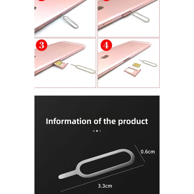 10 قطع من دبابيس إزالة البطاقات العالمية والفتح للهواتف المحمولة - مستخرج بطاقة SIM من الفولاذ المقاوم للصدأ #5