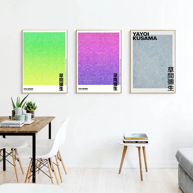 Yayoi Kusama Art Exhibition Poster and Prints Gallery Wall Art Picture Museum Canvas Painting Modern Living Room Home Decoration