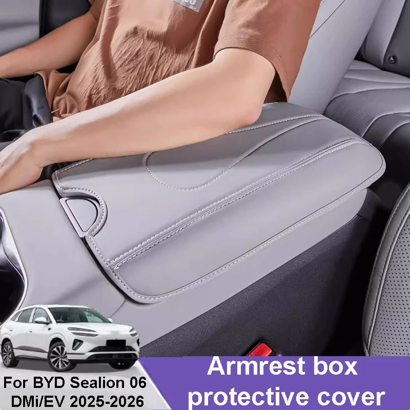 

For BYD Sealion 06 DMi/EV 2025-2026 Car Height-increasing Pad Armrest Box Protective Cover Leather Storage Interior Accessories