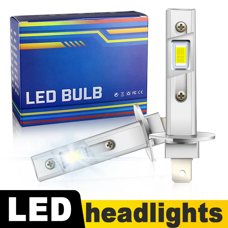 

1/2PCS CANbus H1 LED Headlights High Beam H1 Low Beam Bulbs 20000LM White Plug and Play Super Bright 12V Fanless Car Accessories