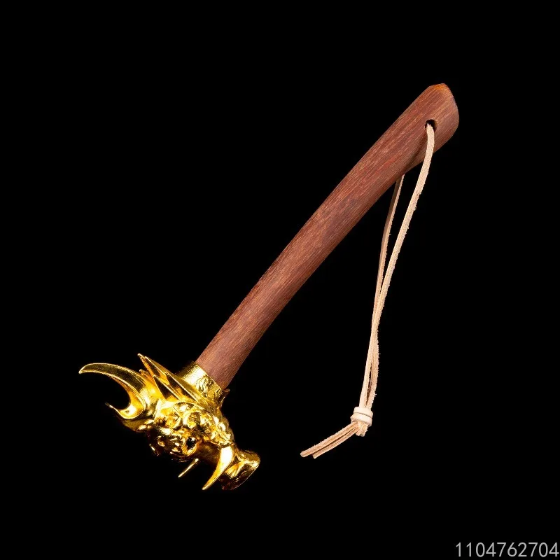 

Stainless Steel Boar Hammer with Wooden Handle - High Hardness, Personal Collection, Handheld Artwork & Home Decoration