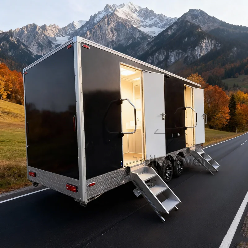 

Customization Vip Luxury Restroom Trailer Outdoor Mobile Bathroom Trailer Multicab Portable Toilet Trailer for Sale