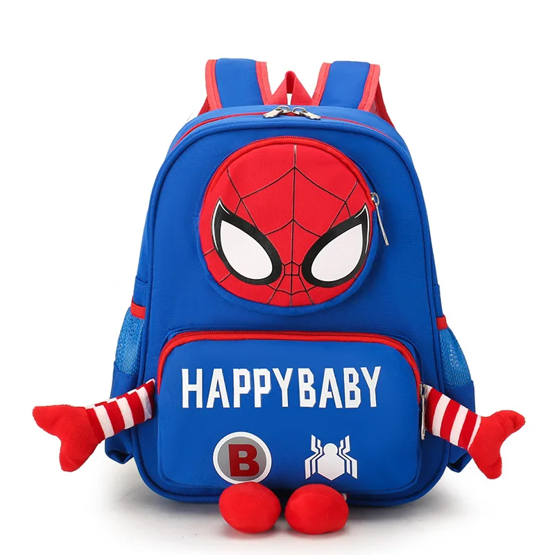 Spiderman Backpacks Super Heroes Student School Bag Cartoon 3d Stereo Kindergarten Backpack Children's Travel Bag Gift