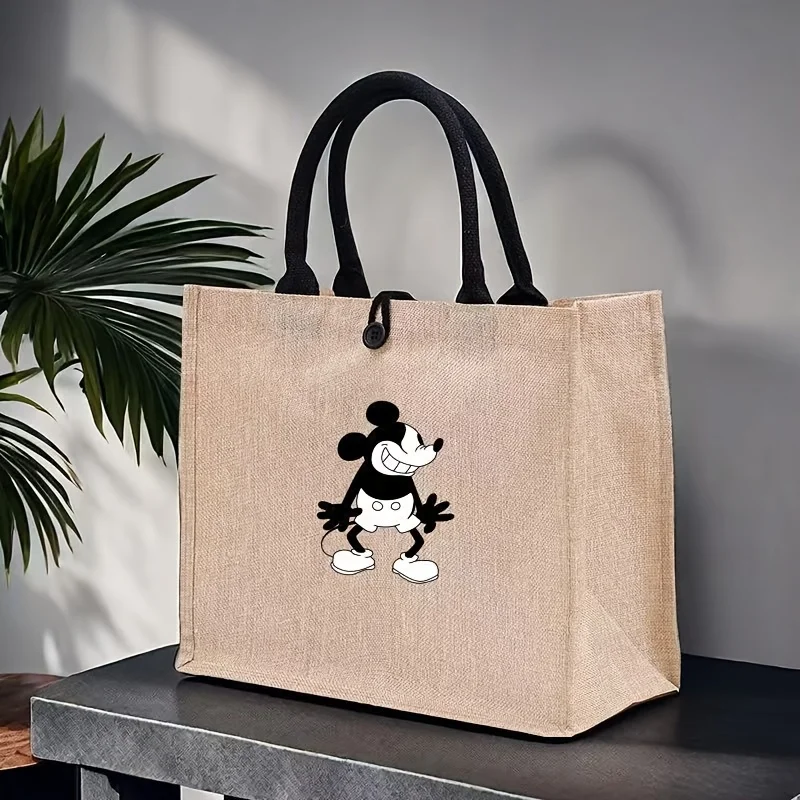 Large Capacity Tote Bag Classic Mouse Print Bag Women\'s Casual Shoulder Bag Suitable For Commuting And School