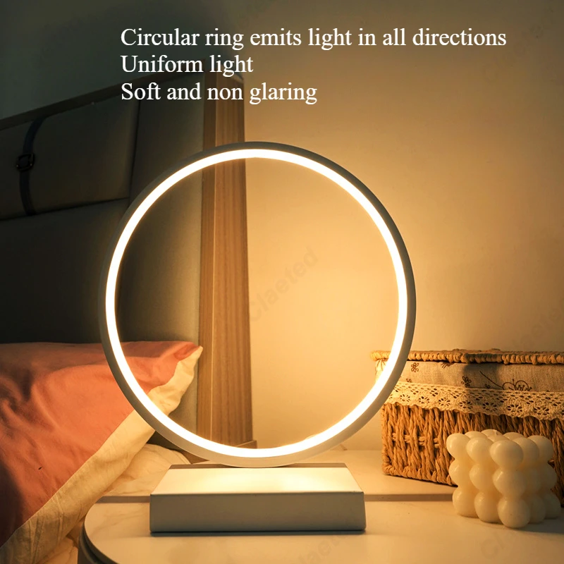 창의적이고 미니멀리스트 LED 스토리지 링 테이블 램프 기숙사 책상 침실 머리판 장식 분위기 작은 야간 조명