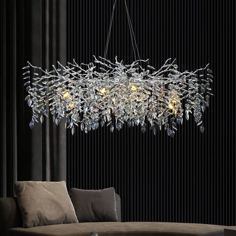 Lampadario di cristallo di ramo di lusso design moderno per l\'illuminazione personalizzata del progetto di villa di cristallo dell\'hotel del