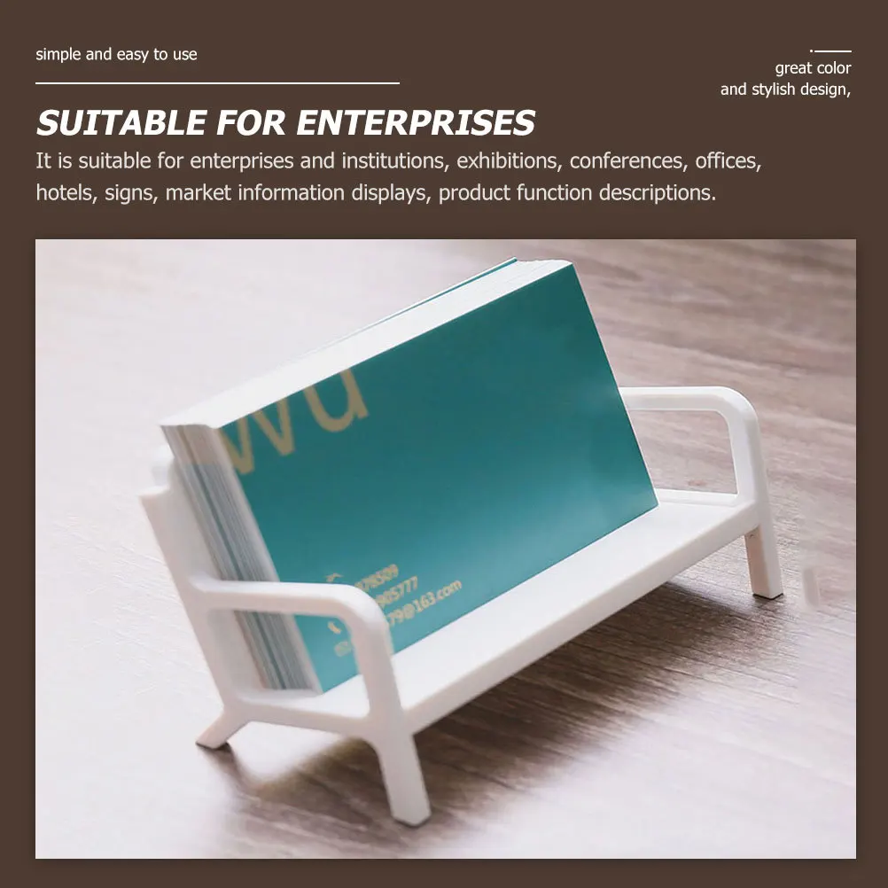 

Business Cards Stand Plastic Sofa Shape White Large Business Card Organizer Desktop Office Supply Desktop Cards Holder