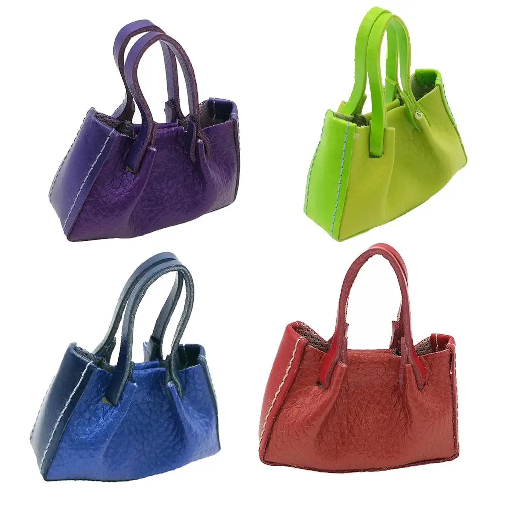 Accessori per vestire in miniatura per casa delle bambole 1/6 Borsa in pelle PU per action figure di bambole femminili