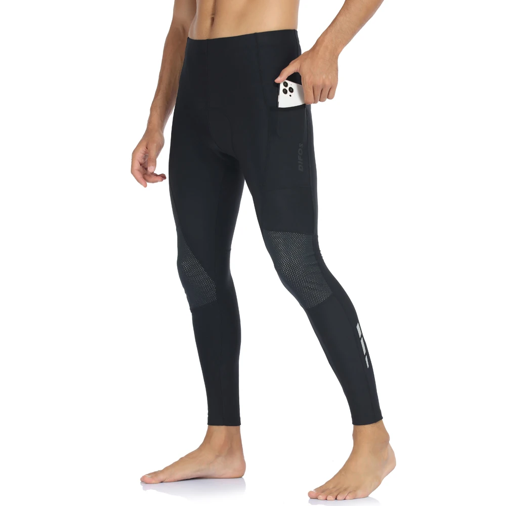 กางเกงปั่นจักรยานผู้ชาย Difos ผ้าฟลีซ สำหรับฤดูหนาว กางเกงปั่นจักรยานเสือภูเขา/เสือหมอบ แบบมีแผ่นรอง ระบายอากาศ ยืดหยุ่นสูง กางเกงเลกกิ้งกีฬาเก็บความร้อน