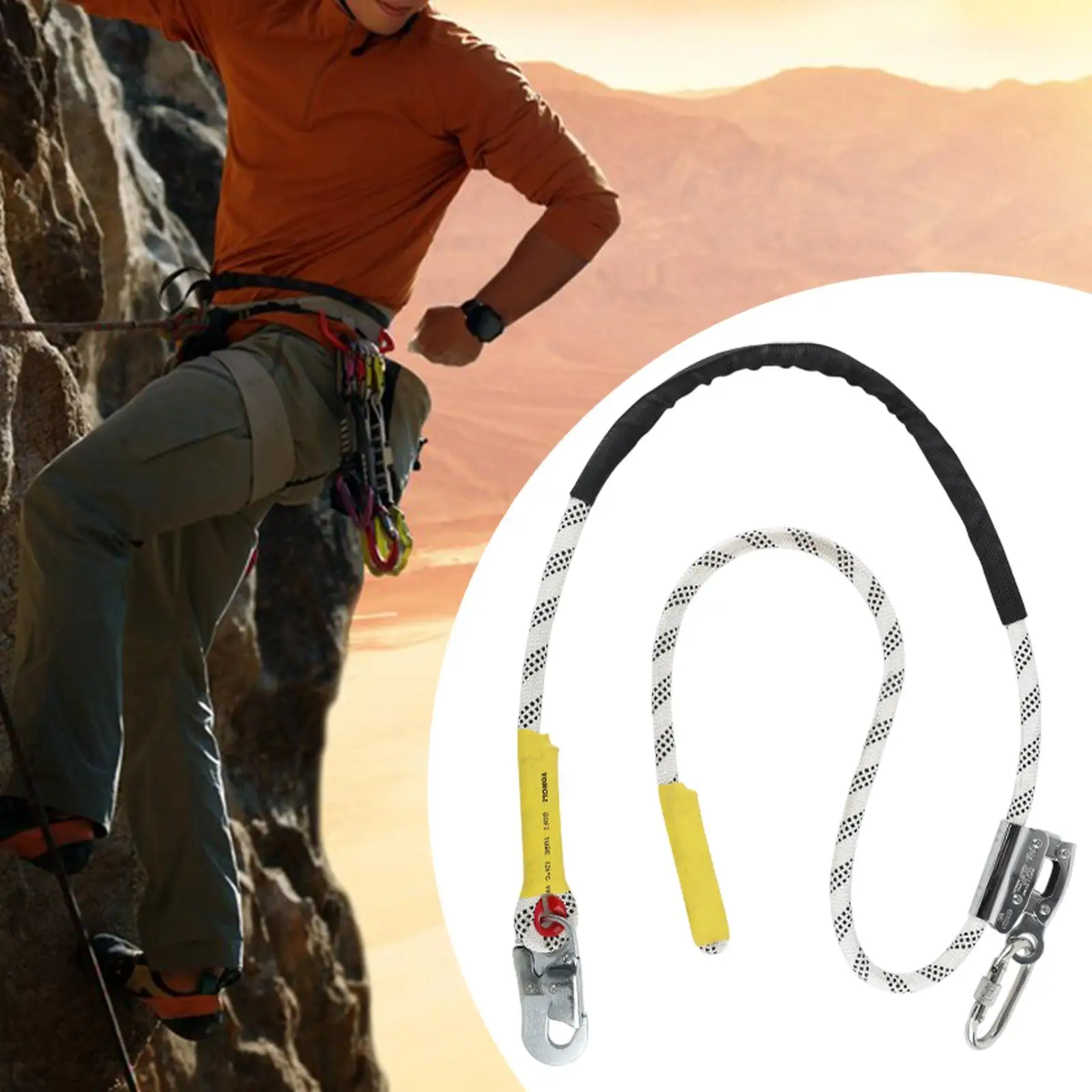 Outdoor Fall Protection Positioning Lanyard Arborist Rope Heavy Duty Polyester for Electrician Construction Safety Strap Gear