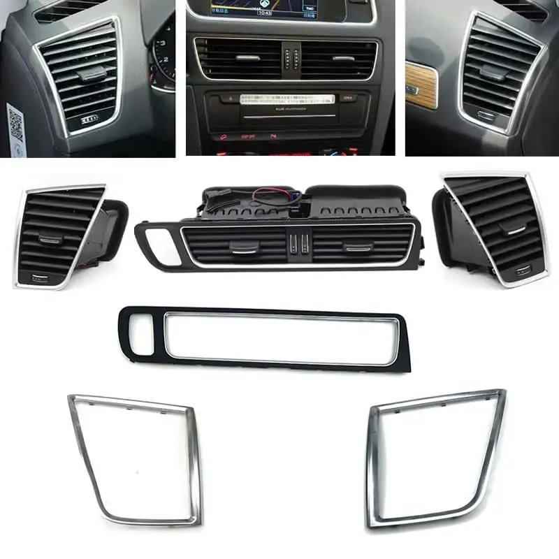 Original for Audi Q5 2009-2017 Front Left/Right/Middle Air Conditioning Outlet A/C Air Vent Chrome Trim Plate Decoration Cover