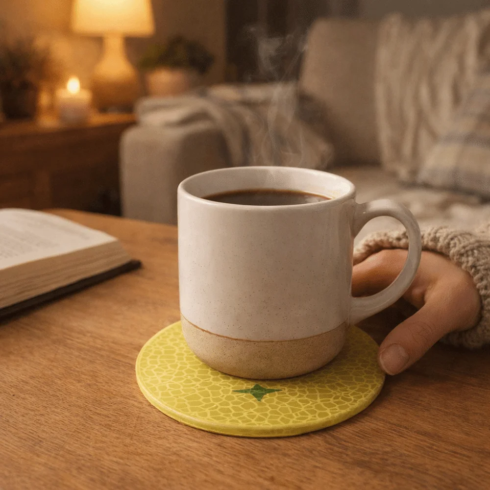 2PCS Acrylic Fruit Coasters Simulated Fruit Cute Coffee Tea Coasters Non-Slip Spill Proof Anti Scald Coaster Office Desk
