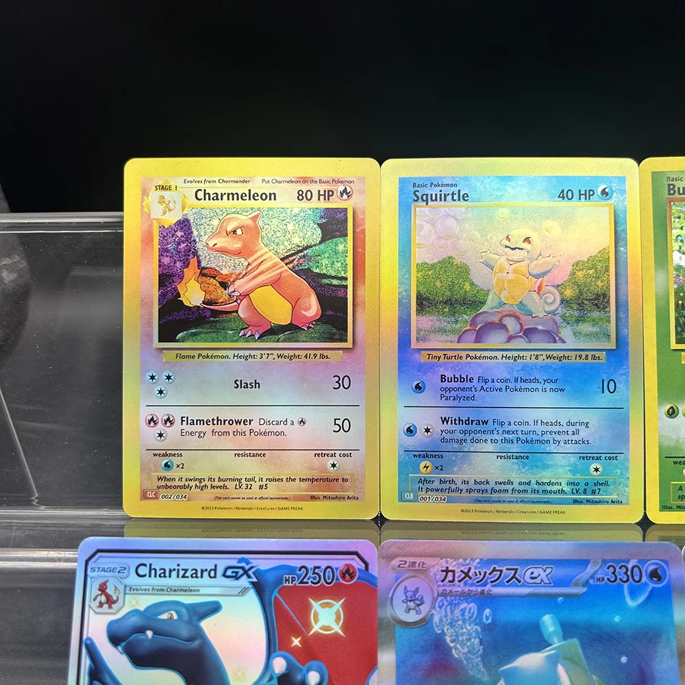 Diy Ptcg Collection Cards Charizard Blastoise Venusaur Squirtle Bulbasaur Charmeleon Self Made Single Classic Game Anime Card view 5