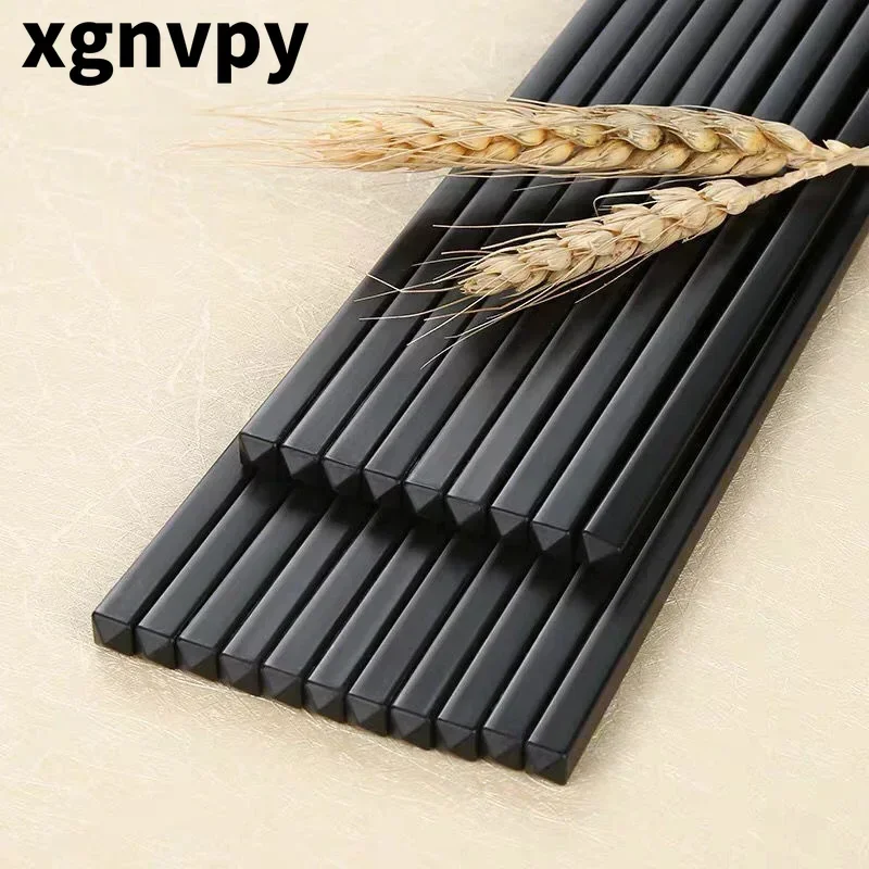 

Палочки для еды xgnvpy из черного сплава, специальные коммерческие палочки для еды для ресторанов и отелей, черные высокотемпературные дезинфекции