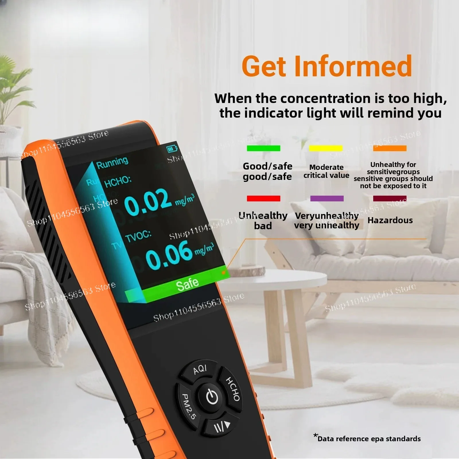 Household Formaldehyde Tester PM2.5 Monitoring Laser Particle Counting Haze Professional High-precision Detector
