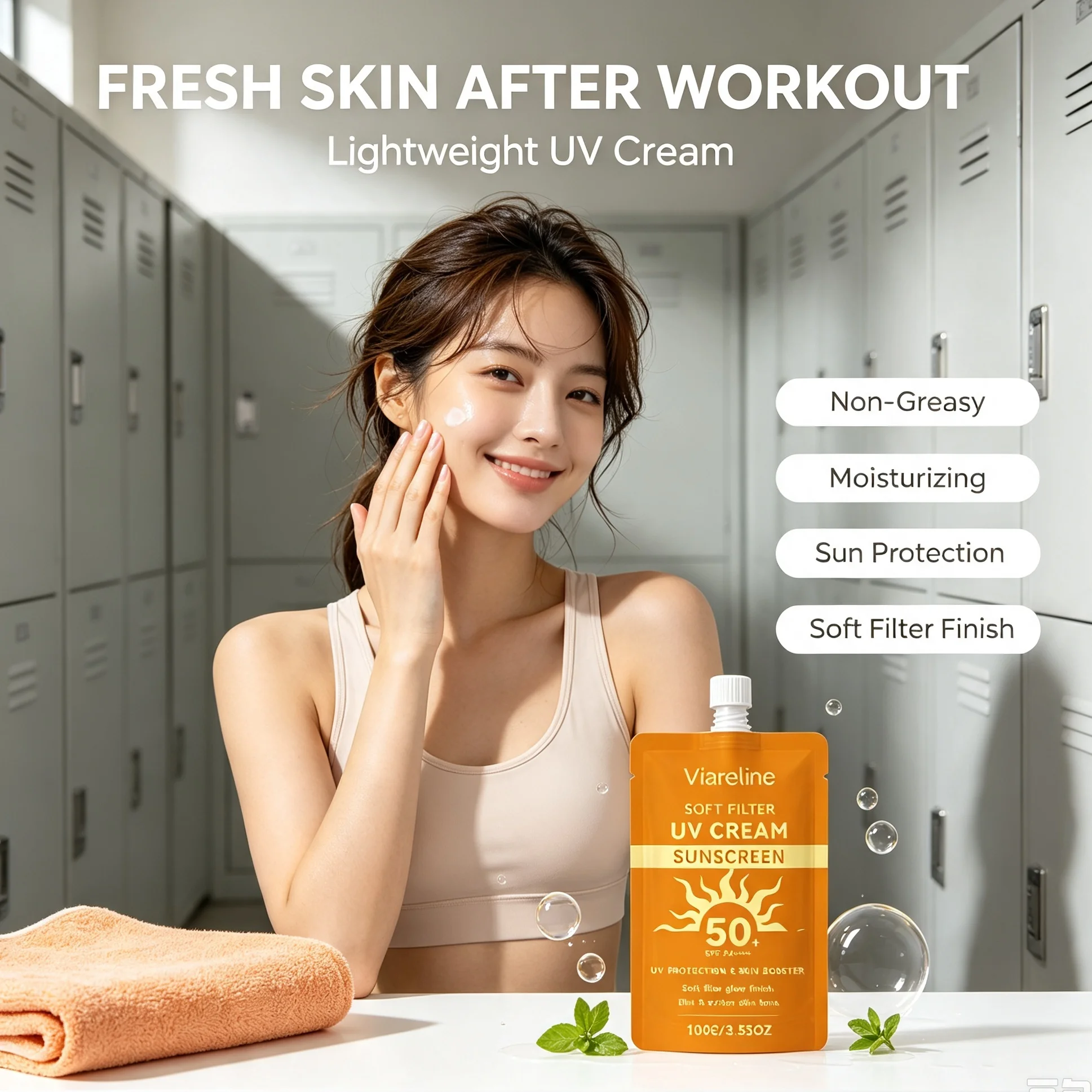 Facial Sunscreen SPF50+ PA++++ Moisturizing UV Protector Cream Lightweight Non-Greasy Waterproof  Sunblock Isolation Skin Care