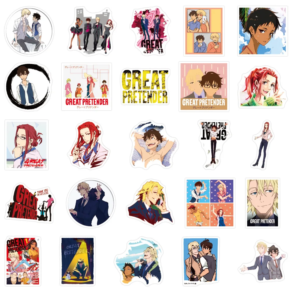 10/30/50pcs GREAT PRETENDER Anime Stickers Cartoon Graffiti decalcomanie decorazione Notebook cassa del telefono bagagli adesivo impermeabile giocattolo