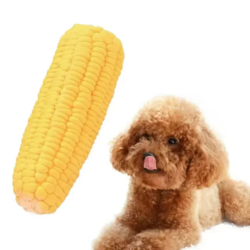 Mais Form Welpen Hund Spielzeug Latex Quietschen Interaktive Kauen Biss-Beständig Training Spielen Hund Liefert – Detail 3