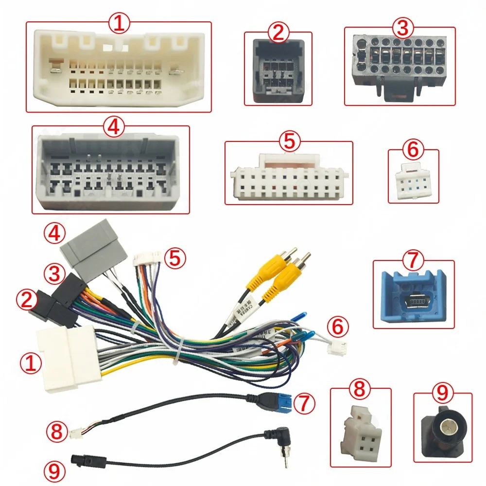 Radio Wiring Harness CAN Bus Decoder Connector Audio RCA Input Car Android Cable Adapter for Dodge Journey Fiat Freemont Chrysle