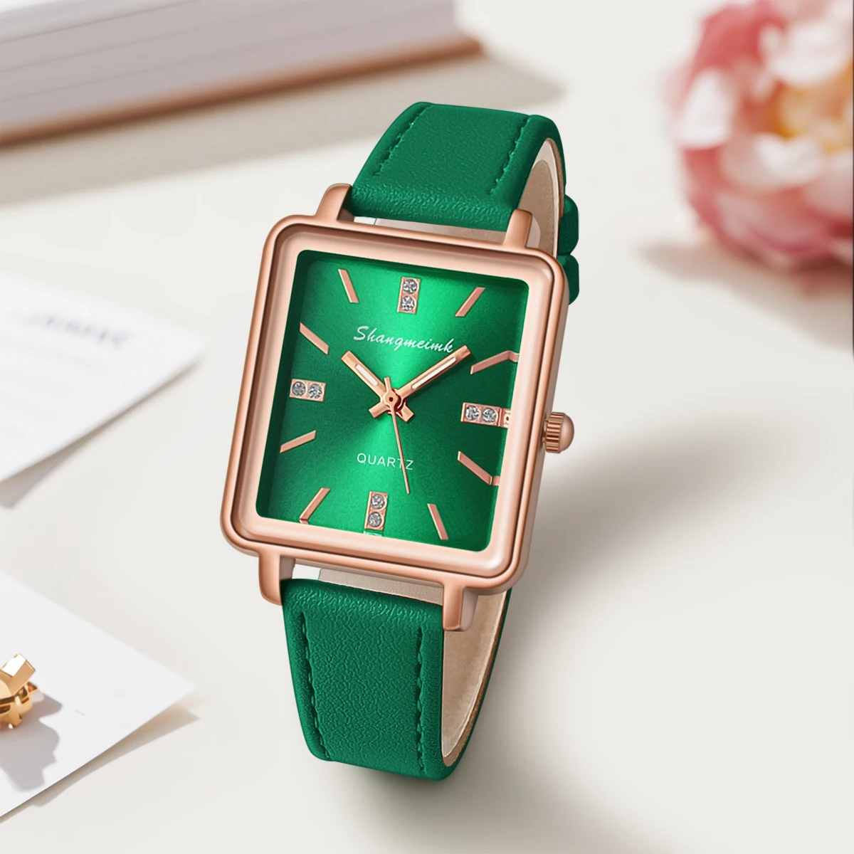 Fashionable Luxury Elegant Minimalist Women's PU Leather Quartz Wrist watch Student Business Gift