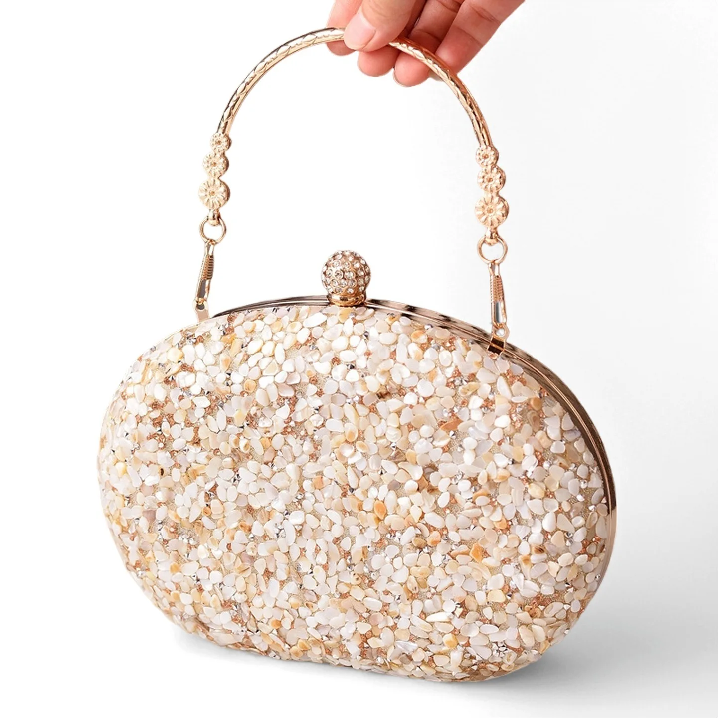 

Diamond Evening Bags Shell Round Rhinestone Clutch Women Handbags Wedding Party Shoulder Bags 2025 New Purse Bolsas De Mujer