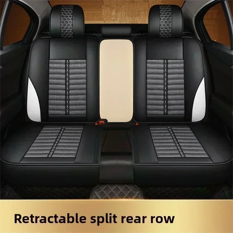 FOR HONDA Car seat cover breathable artificial leather linen spliced ​​wear-resistant soft and comfortable full wrap seat cover