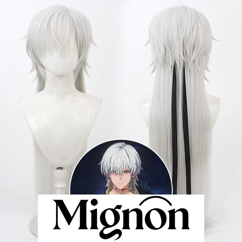 

Wuthering Waves Geshulin cosplay wig silver white long ponytail Halloween gift