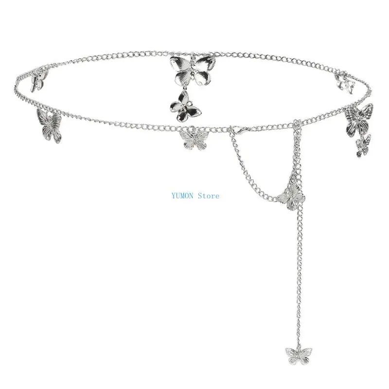 

D0UD Trendy Fringed Waist Chain Detachable Pendant For Stylish Outfit Pairing