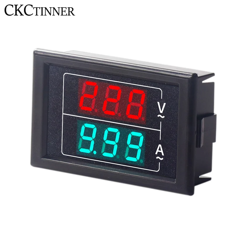 Imagem -02 - Voltímetro Digital Amperímetro Led Medidor de Volt Digital Duplo Calibre Ac80380 220 450v Ac0.00-99.9a 1.00 a 199a Medidor de Corrente D855035va