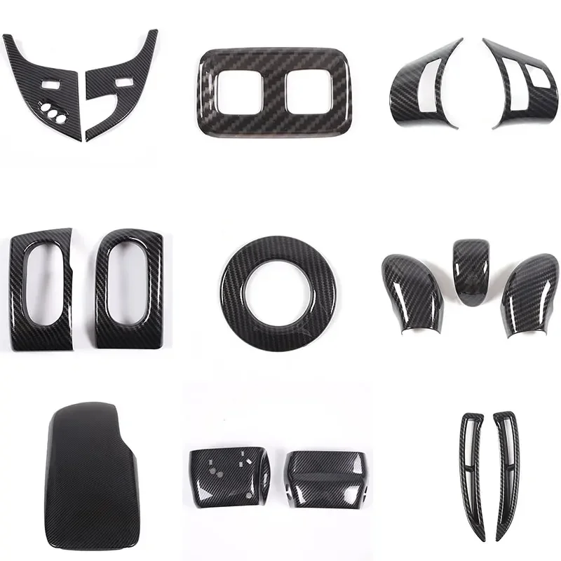 

For Chevrolet Corvette C6 2005-2013 ABS Carbon Fiber Car Glass Lift Frame Armrest Box Protective Cover Sticker Car Accessories