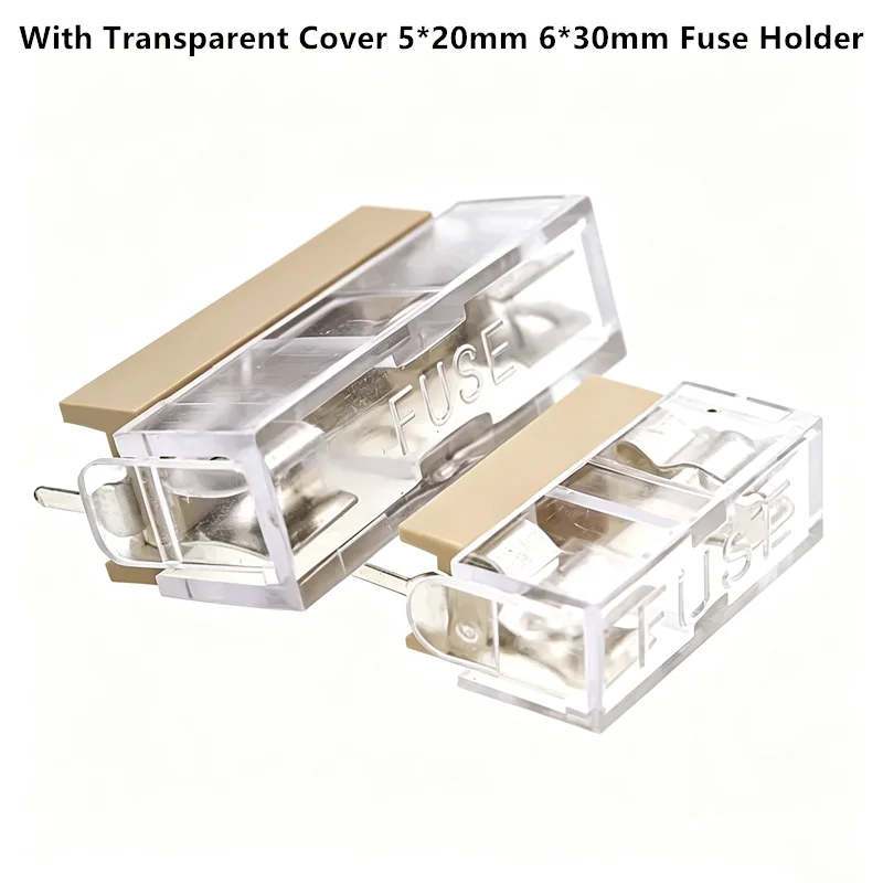 5Pcs With Transparent Cover 5*20mm 6*30mm Glass Fuse Holder Insurance Tube Socket 5x20mm 6x30mm Insurance Box 250V FUSE