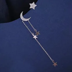 Korean Simple Asymmetric Stars Tassel Earrings For Women Charm Delicate Jewelry New Fashion Party Wedding Accessories Gift