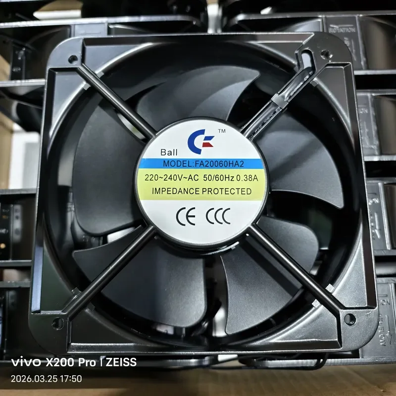 For FA20060HA2 Axial Flow Fan 220V 20CM/cm 0.38A Distribution Cabinet AC Cooling Fan