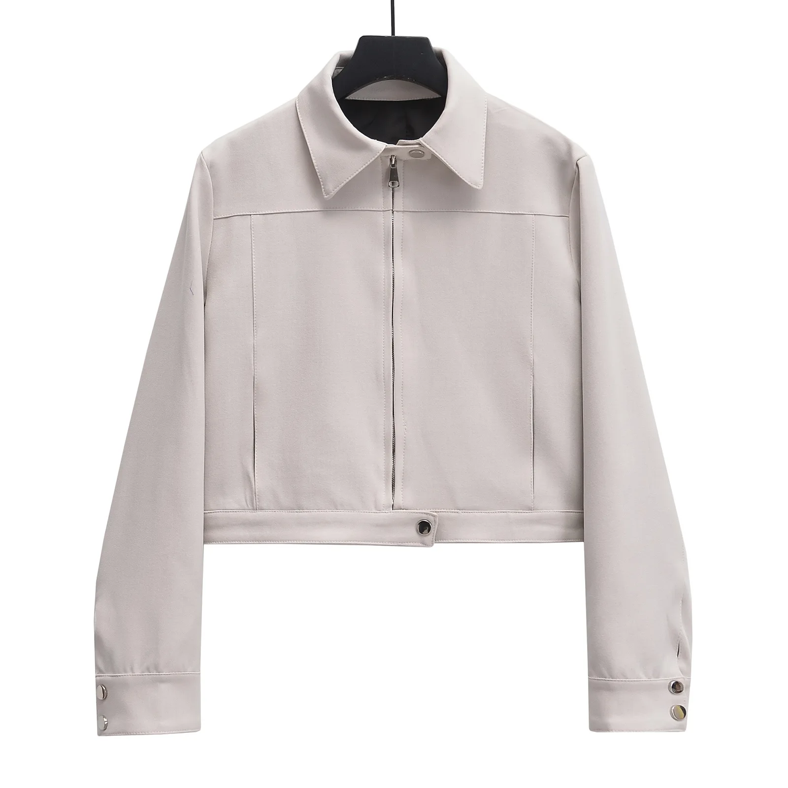 

Летний новый стиль, простая однотонная короткая куртка с воротником, пальто, женская модная верхняя одежда, элегантный минималистичный дизайн