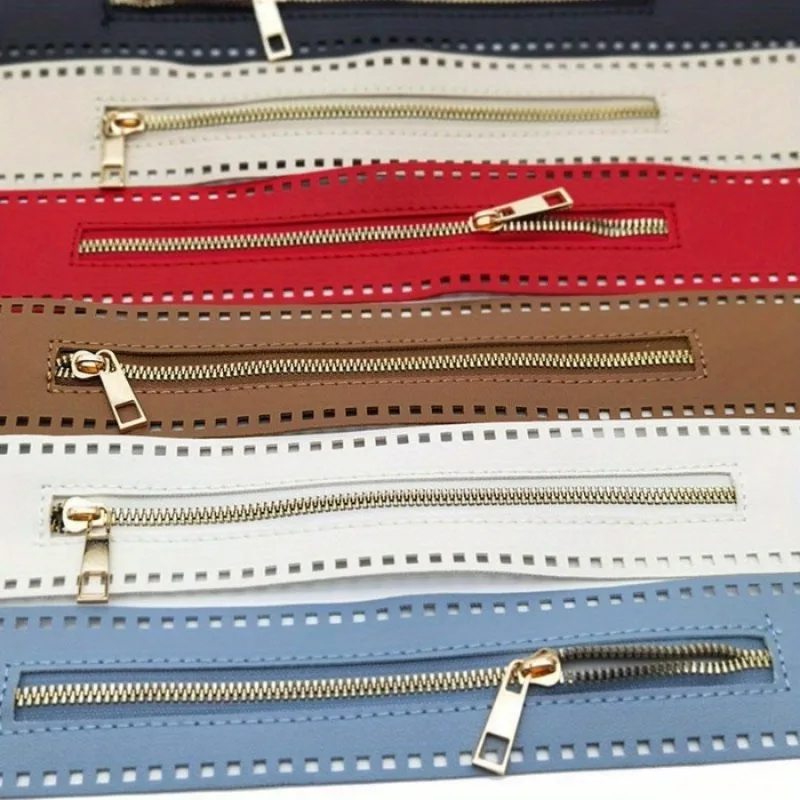 1Pc 55cm DIY Zipper for Woven Bag Hardware PU Leather Zipper Sewing Accessories Metal Zipper for Clothes Supplies