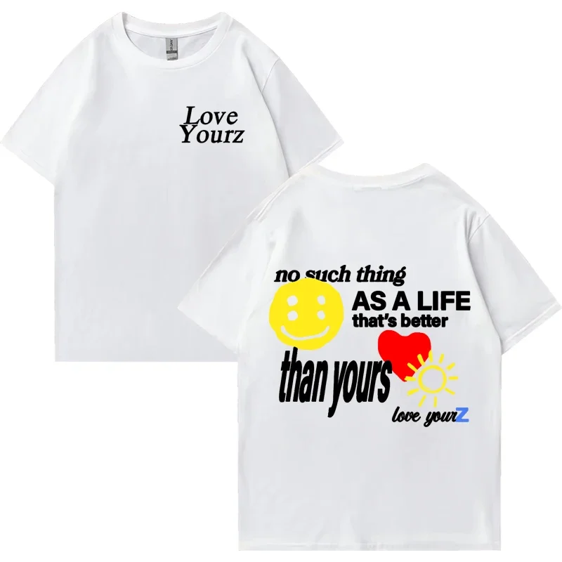 Hot rapper J Cole Love Yourz song Double Sided print T shirt Men Women funny oversized streetwear Unisex short sleeve T-shirts